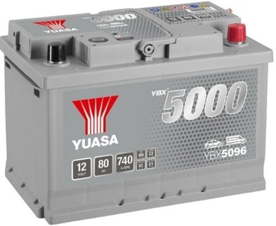 АККУМУЛЯТОР YUASA YBX 5096 12V 80AH 740A P+