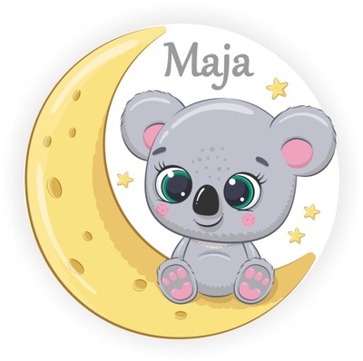 Lampka nocna księżyc miś koala gwiazdki z imieniem
