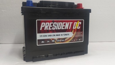 Акумулятор president 12 v 62 ah 540 a фото №1