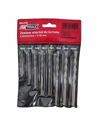 AWTOOLS WIERTŁA DO BETONU KOMPLET 8elem. /3-4-5-6-