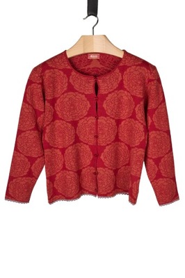 OLEANA - wyjątkowy sweter wełna jedwab piękny wzór - XL