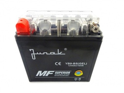 АККУМУЛЯТОР ГЕЛЕВИЙ JUNAK YB9-BS MB9-BS FURIOUS M15/M16-125 RSX RX-ONE SC125