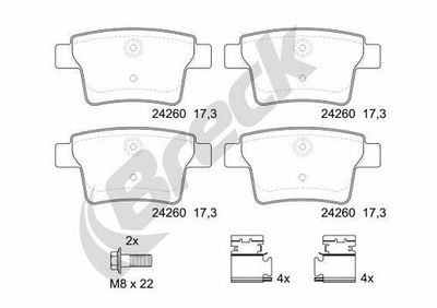 КОЛОДКИ ГАЛЬМІВНІ BRECK 24260 00 704 00