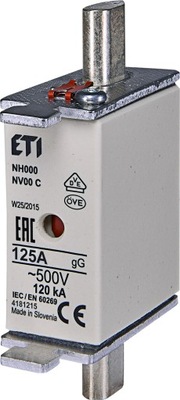 ETI NH00 gG 125A 500V Wkładka topikowa zwłoczna