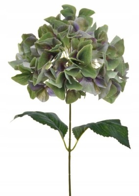 Hortensja gałązka kwiat sztuczny dekoracja 35 cm ZIELONO-FIOLETOWY