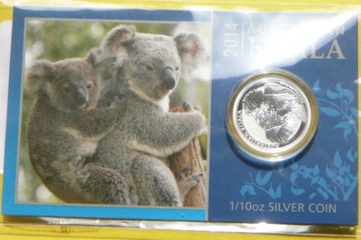 10 CENTÓW AUSTRALIA 2014 - KOALA SREBRO 999 HIT !