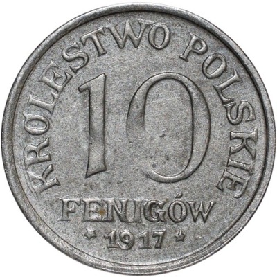 10 fenigów 1917 Królestwo Polskie Ładna