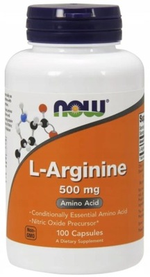 NOW FOODS L-Arginina 500 mg ARGININA 100 kapsułek