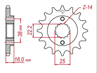 GROSSKOPF ENGRANAJE PARTE DELANTERA 490 14 DUCATI MONSTER  