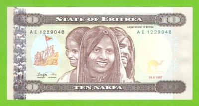 ERYTREA 10 NAKFA 1997 P-3 UNC