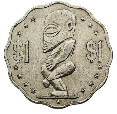 COOK ISLANDS 1 DOLLAR 2003 BÓG TANGAROA FALOWANA