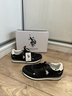 US POLO ASSN WILY BUTY SNEAKERSY CZARNE NOWE 41 27 CM