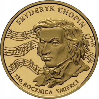 Złota moneta NBP Fryderyk Chopin 150. rocznica śmierci 200 zł