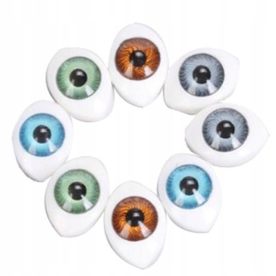 2X8 8mm owalne plastikowe oczy do dla lalek