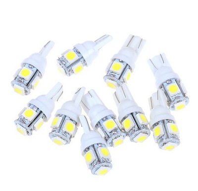 ЛАМПОЧКА LED (СВЕТОДИОД ) 5 SMD 5050 W5W T10 СИГНАЛ БЕЛИЙ 10SZT