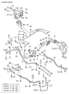 Дроти труба обігрівача kia carnival i ii бензин дизель фото №1