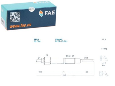 СВЕЧА НАКАЛА FAE RF2A18601 100226526 GN064 26053