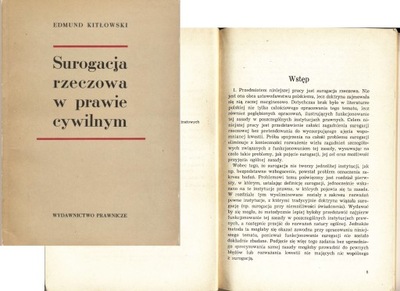 Surogacja rzeczowa w prawie cywilnym 1969 Edmund Kitłowski