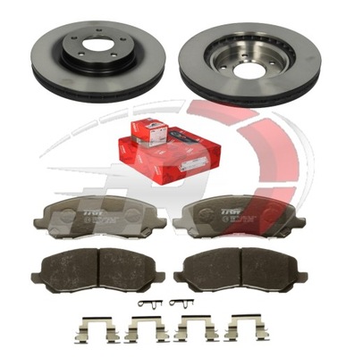 Chrysler sebring 2007-2010 гальмівні диски + гальмівні колодки гальмівні перед + пластини фото №1