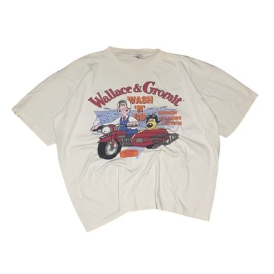 WALLACE & GROMIT WASH N GO 1989 BBC TEES KOSZULKA TSHIRT VINTAGE Y2K 90S
