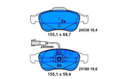 ATE КОЛОДКИ HAM. ALFA P. GIULIETTA 1,4/1,6 JTDM 10-