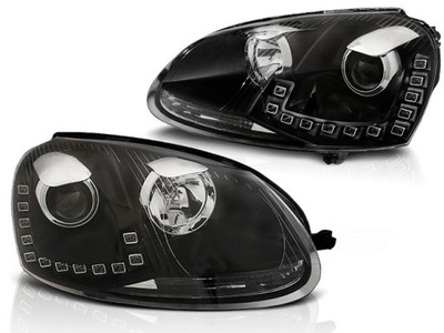 FAROS REJILLAS VW GOLF V 5 03-09 DIODO LUMINOSO LED DRL BLACK  