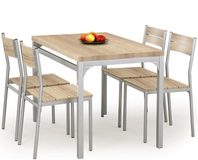 ZESTAW stół i 4 krzesła MALCOLM DĄB SONOMA Halmar