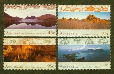 AUSTRALIA ** UNESCO, parki narodowe Mi 1536-39