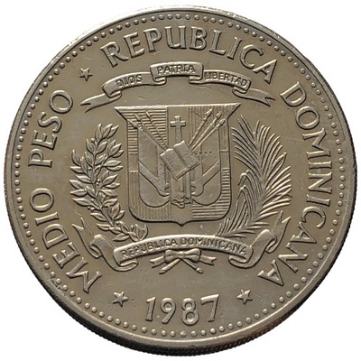 81539. Dominikana - 1/2 peso - 1987r. (opis!)