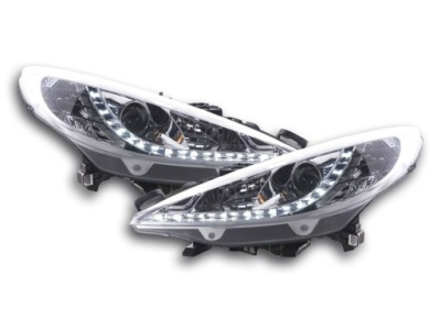 Фары перед daylight led drl peugeot 207 06- хром фото №1