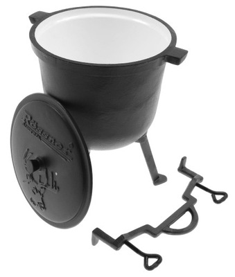 KOCIOŁEK MYŚLIWSKI ŻELIWNY 11 Lit. EMALIOWANY GARNEK ROSSNER Austria