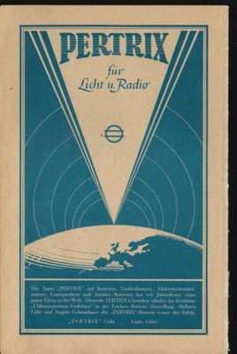 14158 Reklama Pertrix für Licht und Radio. Ca. 1950. Format 28 x 18,5 cm.