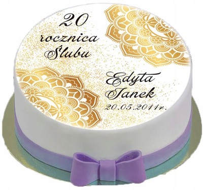 OPŁATEK NA TORT 1 Ślub Rocznica Ślubu małżeństwo 2