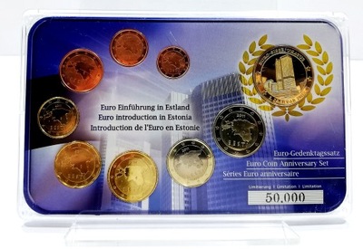 ESTONIA ZESTAW 8 MONET EURO 2011 + Medal UNC