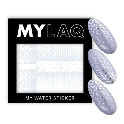 MYLAQ Srebrne Naklejki wodne na paznokcie MY WATER STICKER 8