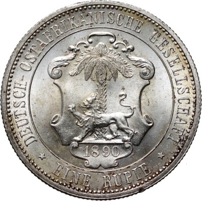 Niemiecka Afryka Wschodnia, Wilhelm II, 1 rupia 1890 J, Hamburg