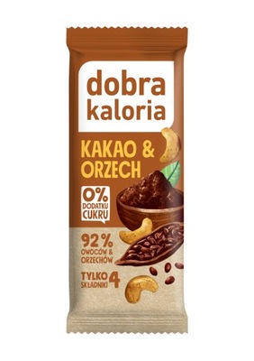 Baton owocowy kakao orzech 35G dobra kaloria