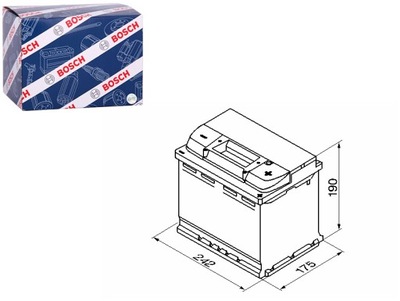 АКУМУЛЯТОР BOSCH 12V 63AH 610A S5 P + 1 242X175X190 B13 ПУСКОВИЙ