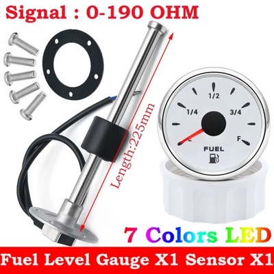 52MM FUEL LEVEL GAUGE WITH SENSOR FUEL TANK LEVEL METER 0-190 OHM FO~79260  