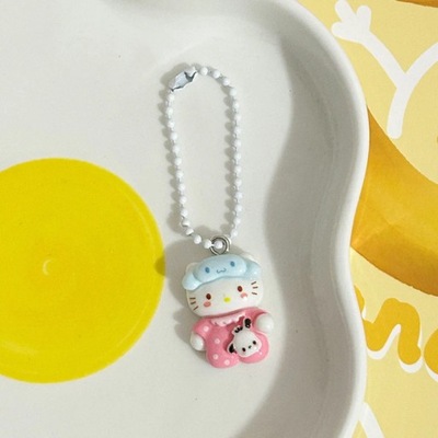 Kawaii Kuromi Hello Kitty My Melody Pochacco Keychain Cartoon Anime Keyring