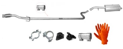 Citroen c2 1.4 hdi 51kw 2003-11/2005 труба середня + гасник кінцевий фото №1