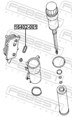 Прокладка радиатора масла 16402-001 febest фото №1