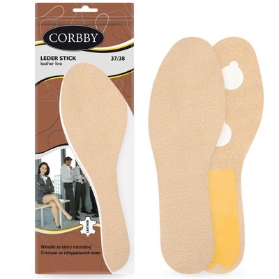 CORBBY CIENKIE WKŁADKI BUTY WKLEJKI SKÓRA 37/38