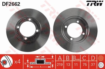 DISCO DE FRENADO TRW DF2662  