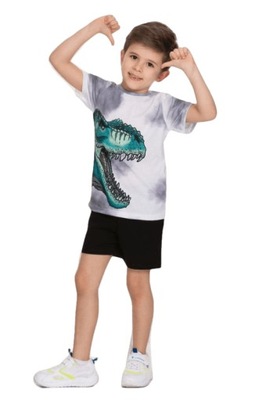 DINOZAUR Komplet t-shirt spodenki 122 cm 6-7 lat