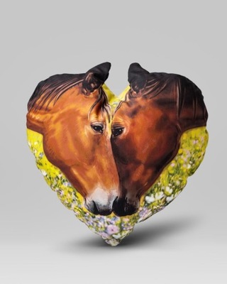 Poduszka w kształcie koni - KONIE w sercu, koń konik
