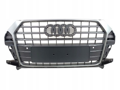 Решітка радіатора решітка радіатора audi q3 8u lift 2015 2016 2017 2018 szary з сатинова рамка фото №1