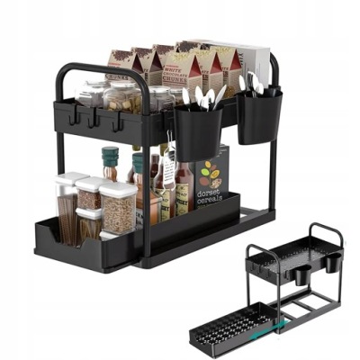 2 POZIOMOWY SZAFKA ORGANIZER POD ZLEW PÓŁKA WYSUWANA