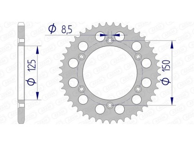 ENGRANAJE PARTE TRASERA ALUMINIO AFAM 72304N 46Z 520 MX  