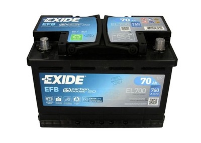 АККУМУЛЯТОР EXIDE EFB 12V 70AH 720A P+ EL700